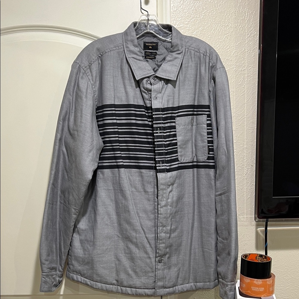Quiksilver Gray Herringbone Shirt